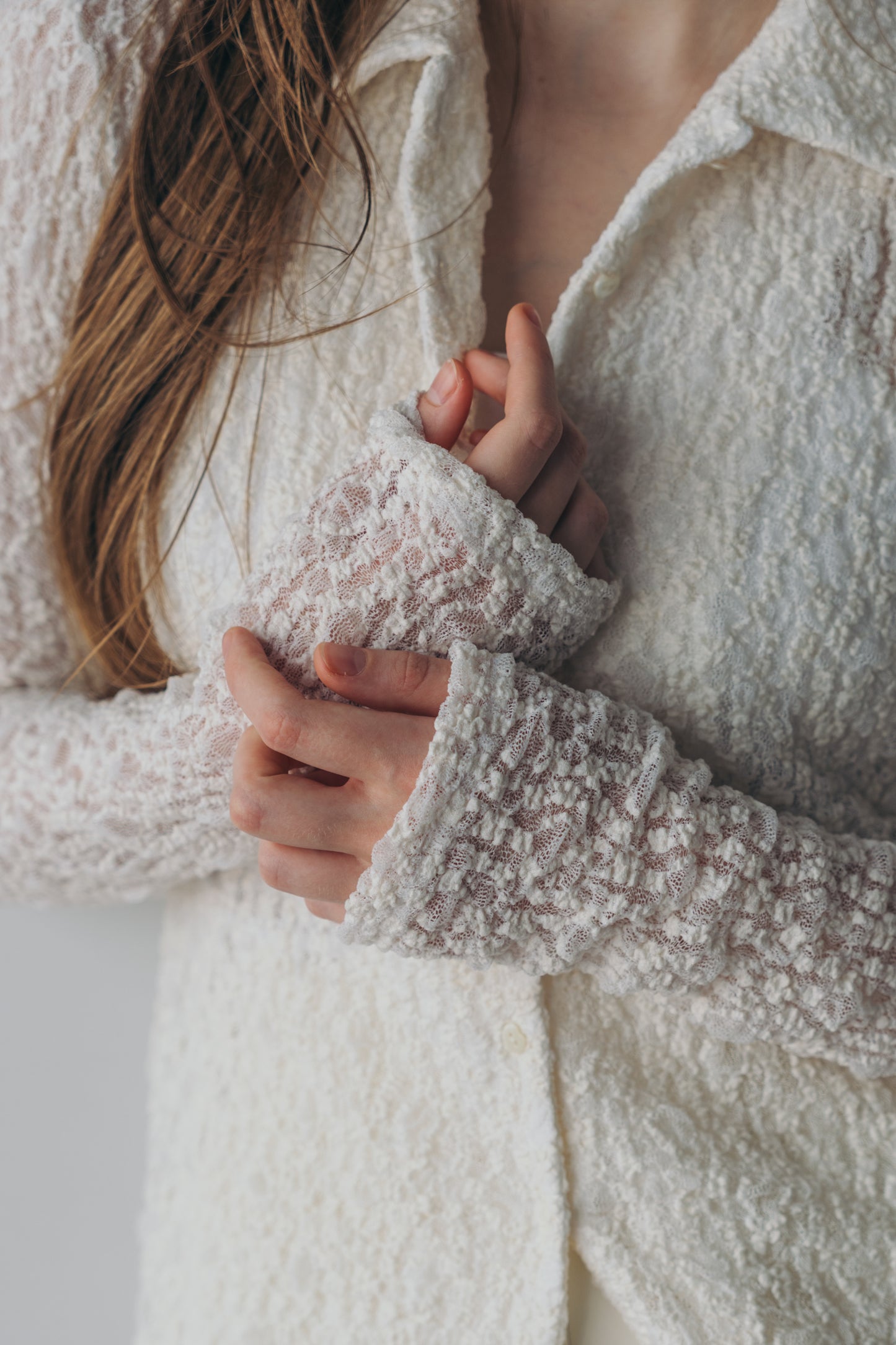 Lady lace shirt - white