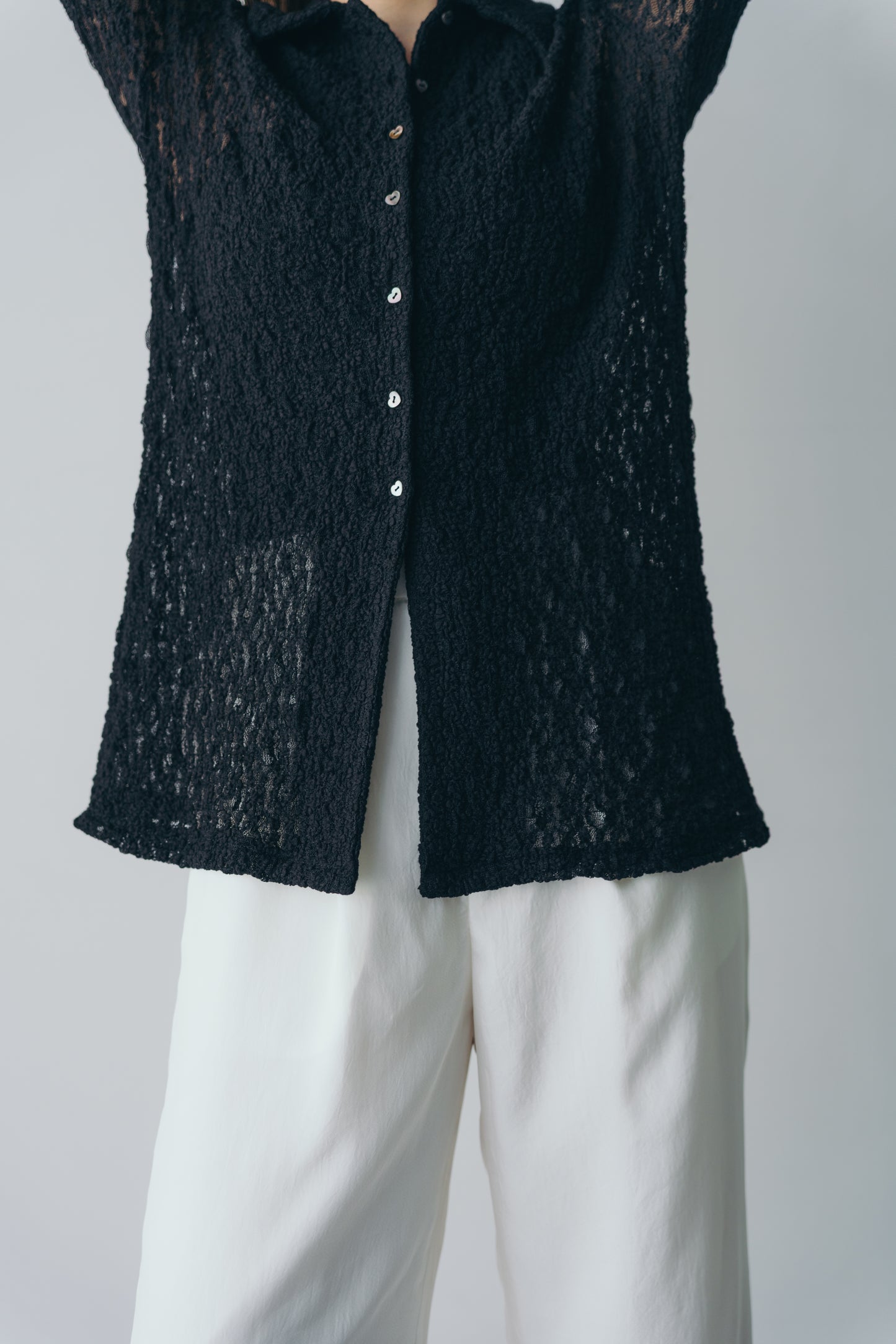 Lady lace shirt - Black