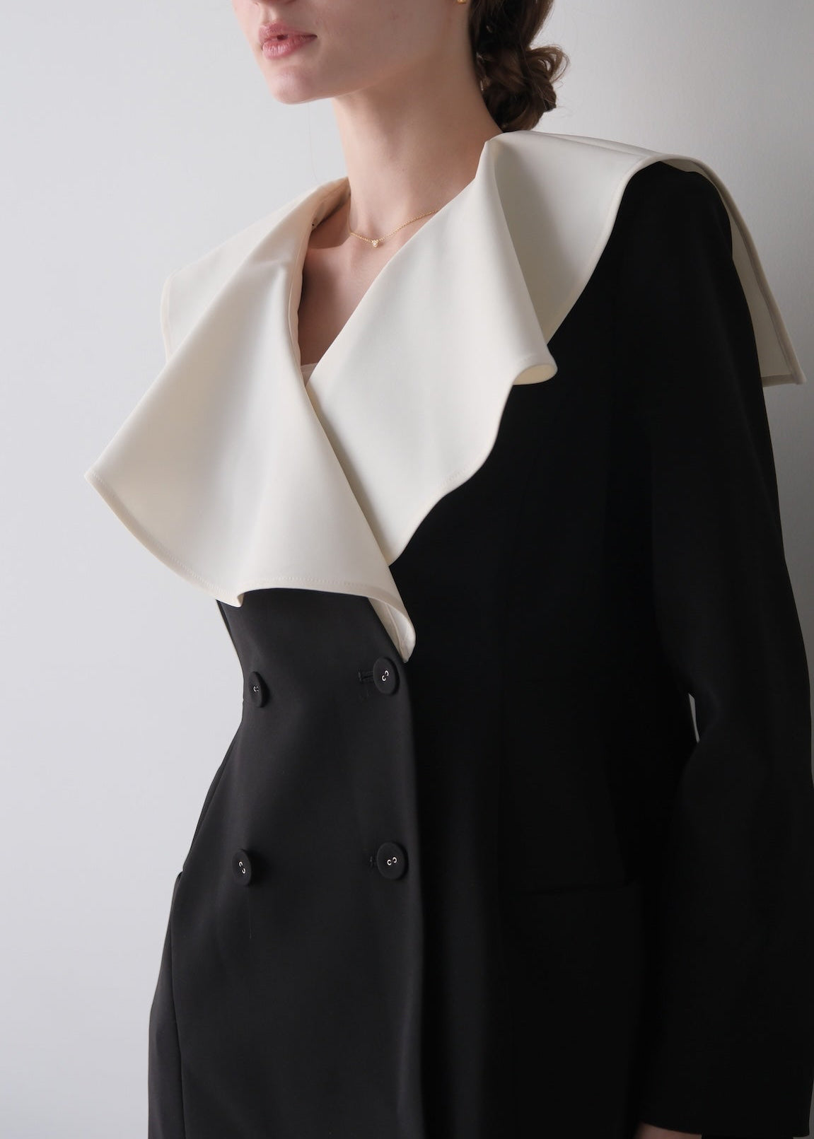 【Pre order】 Ruffle 2way Peplum Jacket -Black