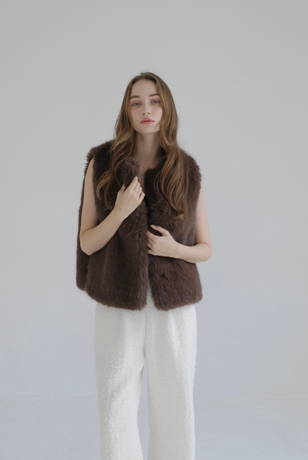 Eco fur vest / brown – CARLA