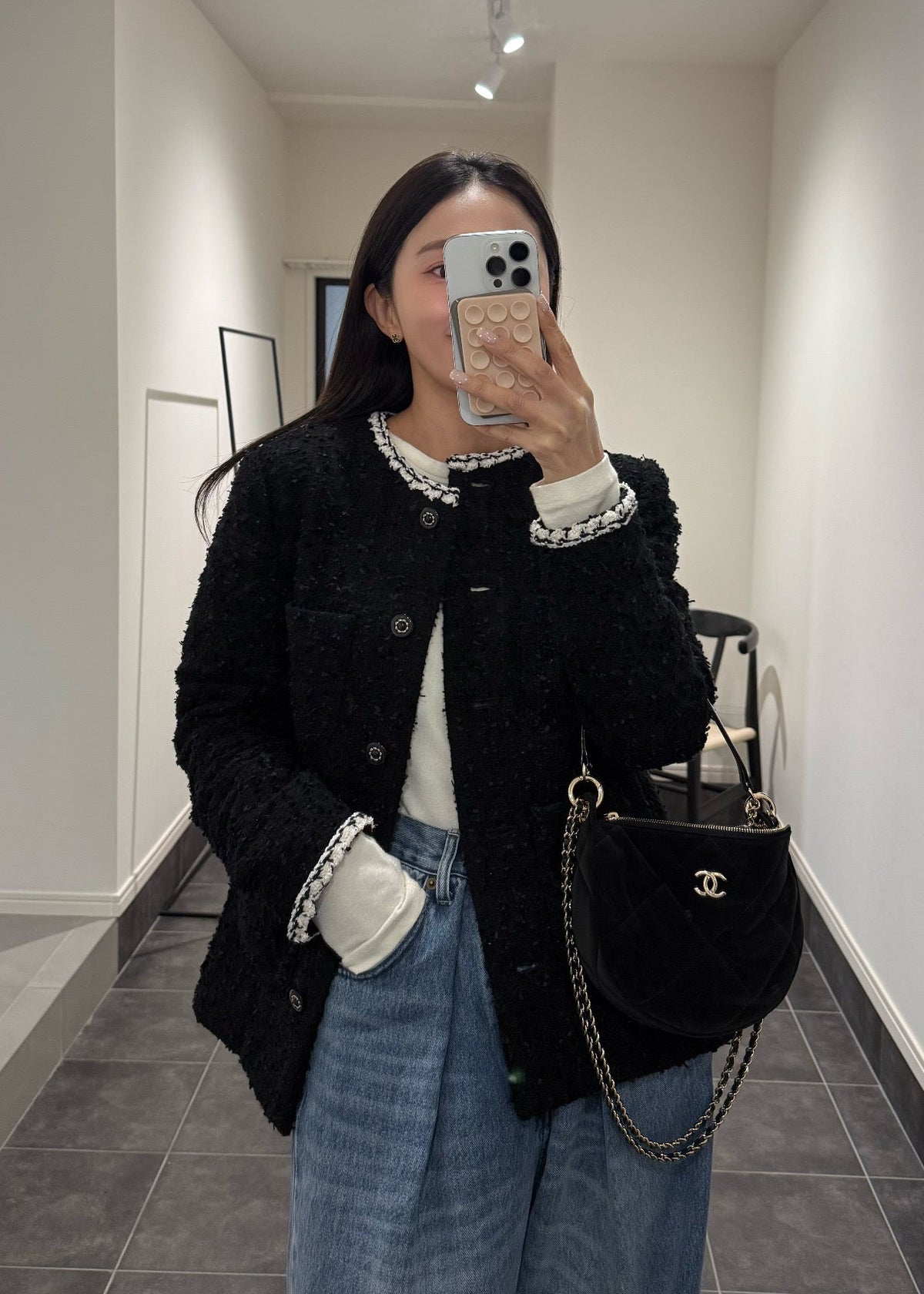 CARLA Tweed jacket / Black