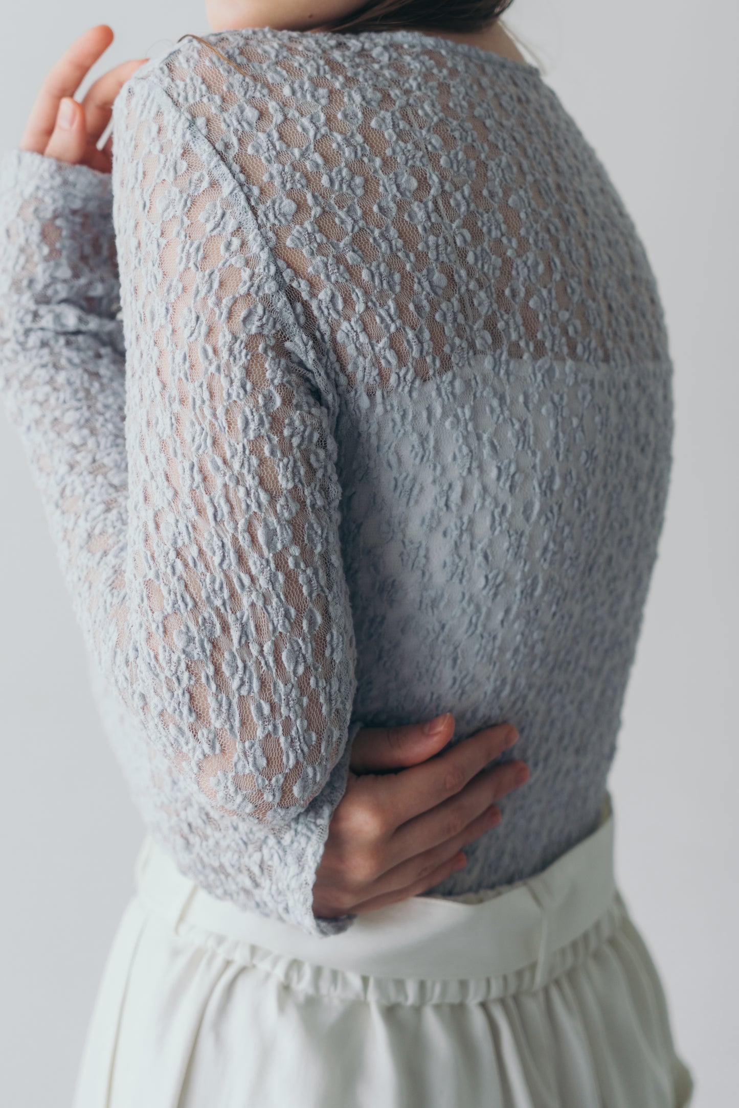 Lace body suit - Blue gray