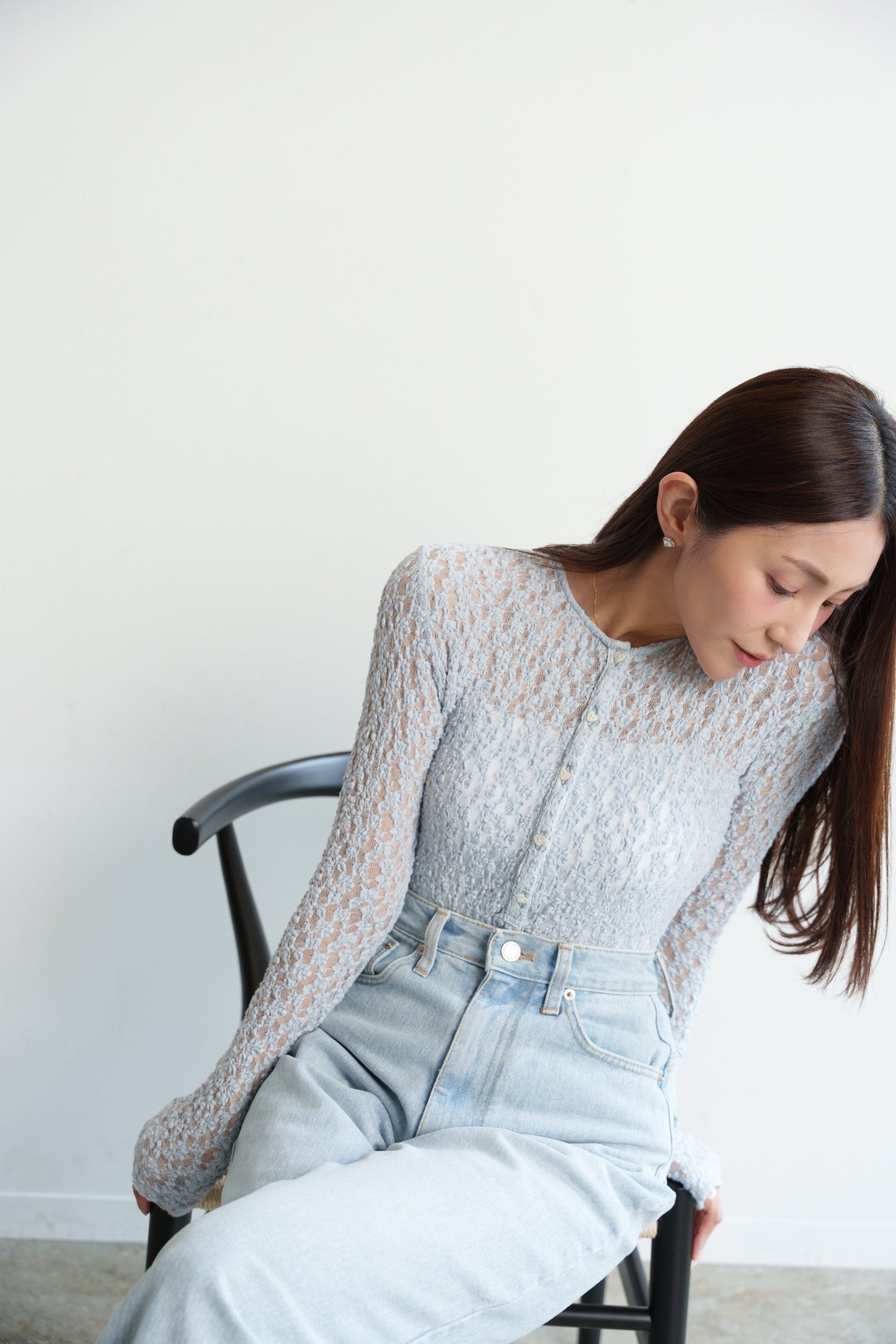 Lace body suit - Blue gray