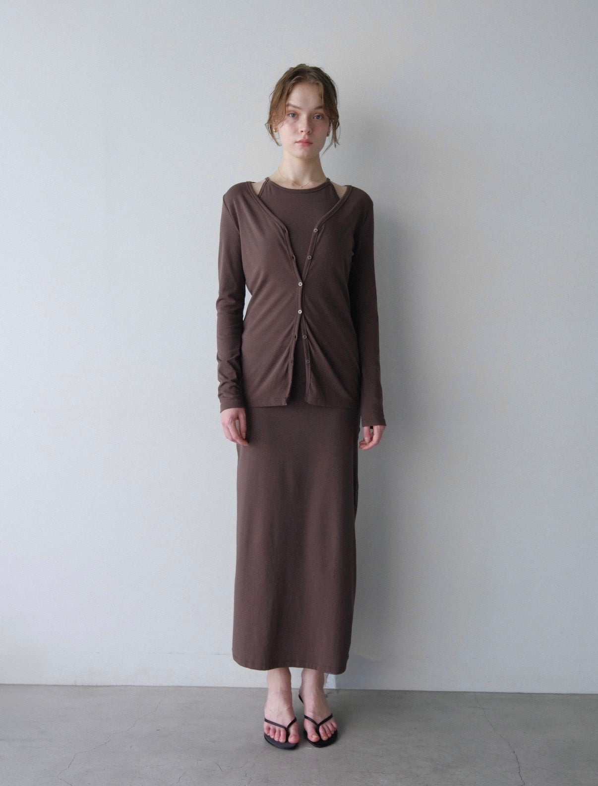 【coming soon】Lady cutsew 3piece -Brown