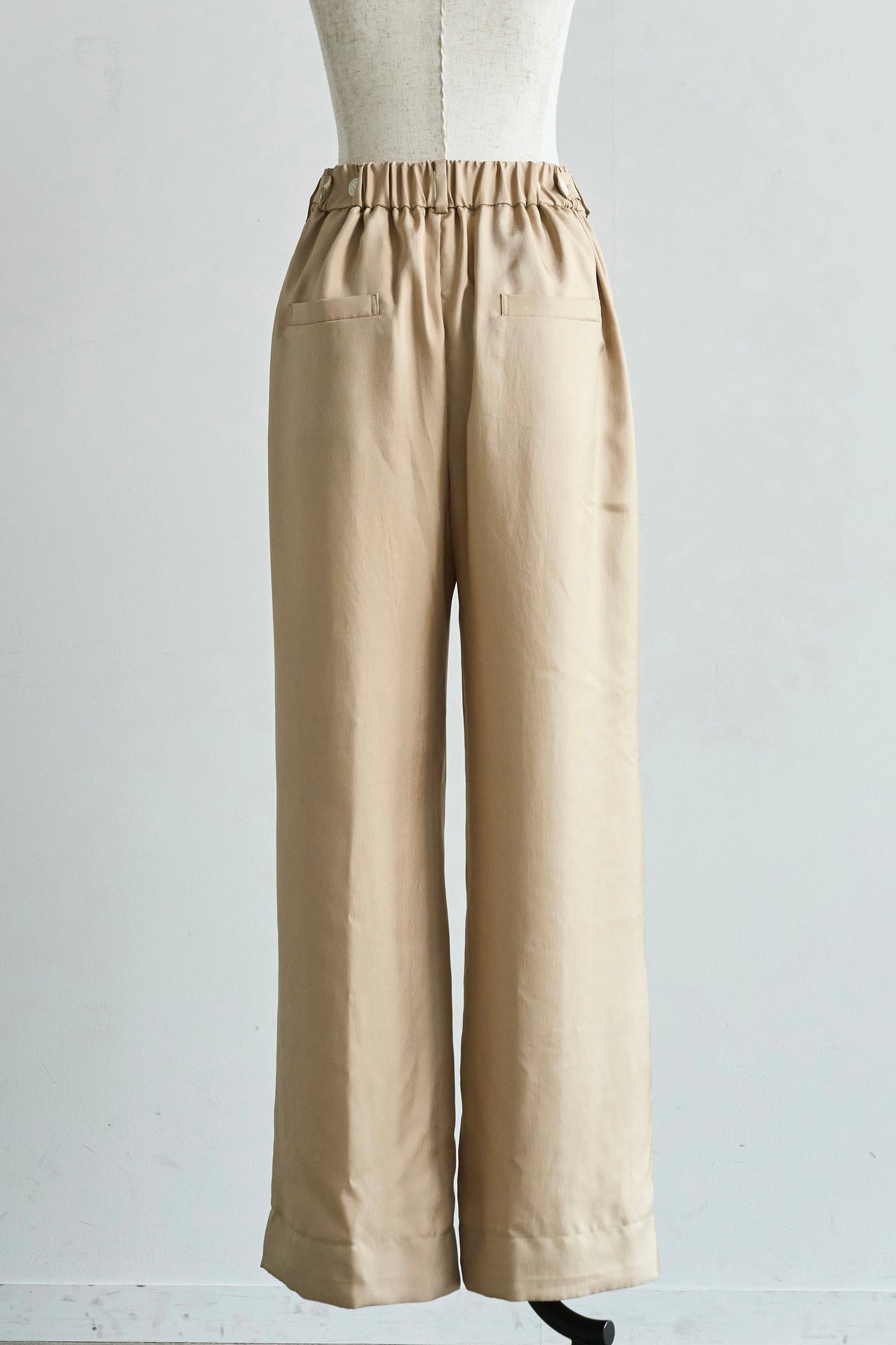 Satin wide pants - beige