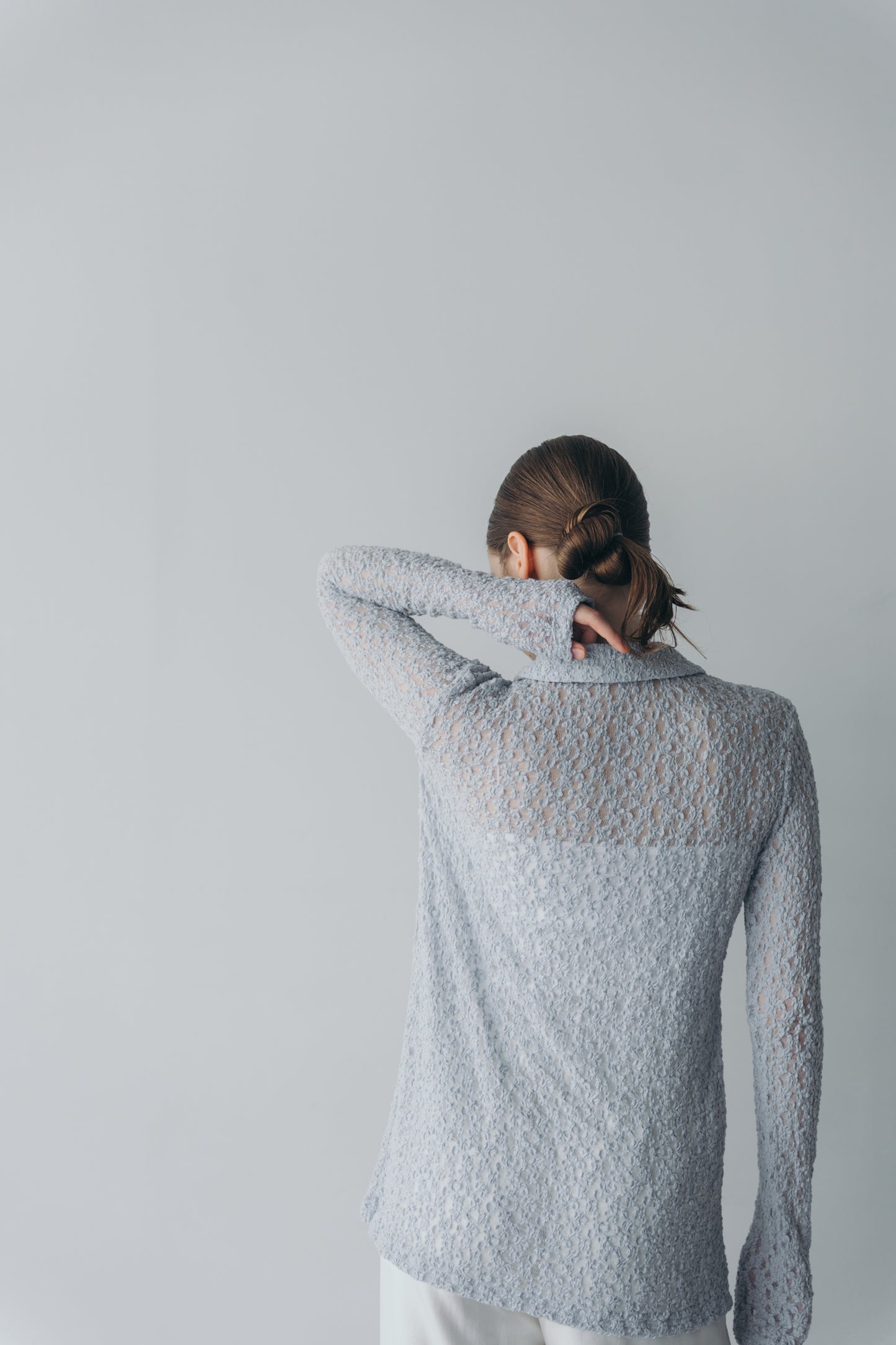 Lady lace shirt - Blue grey