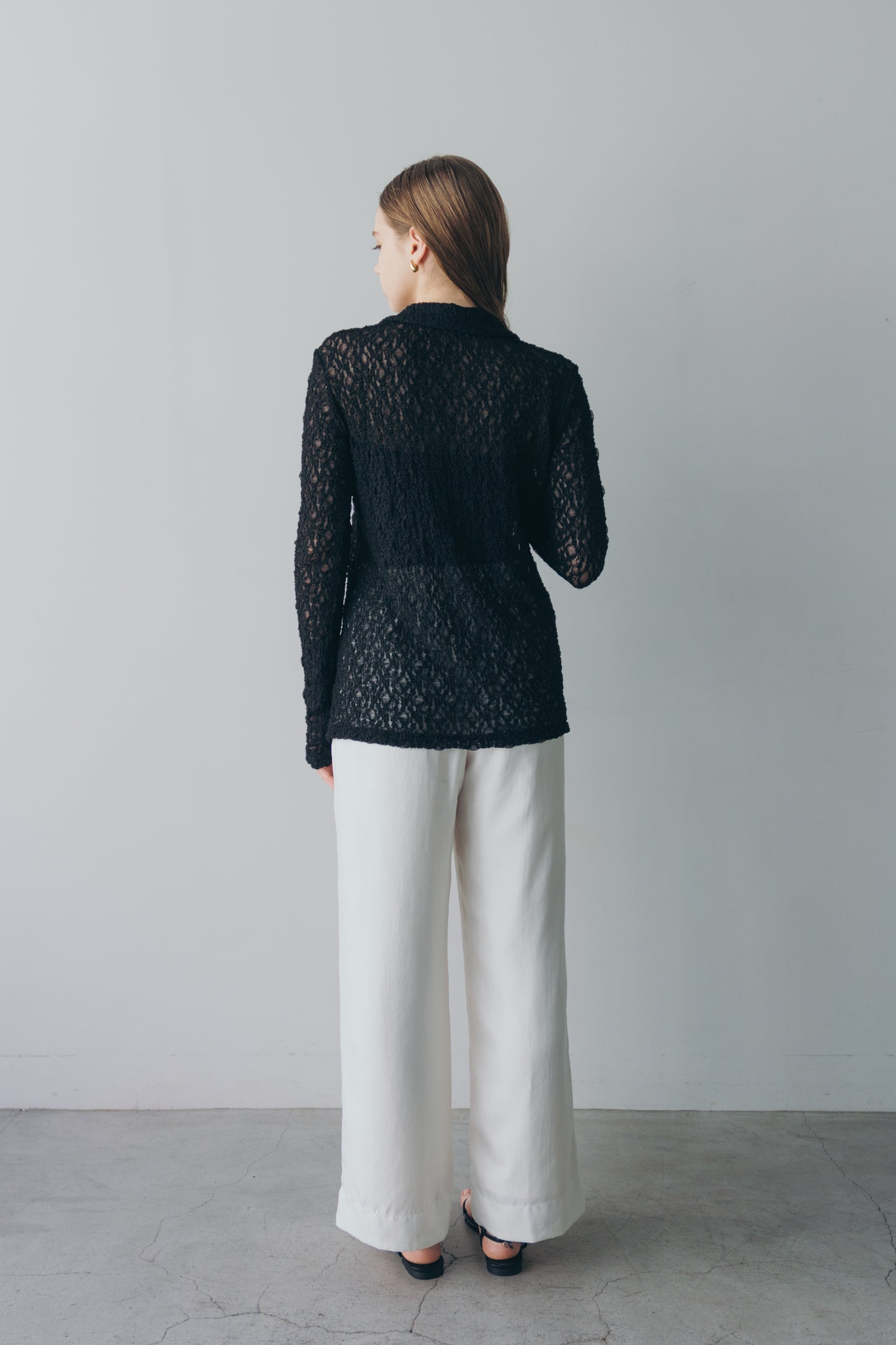 Satin wide pants - White